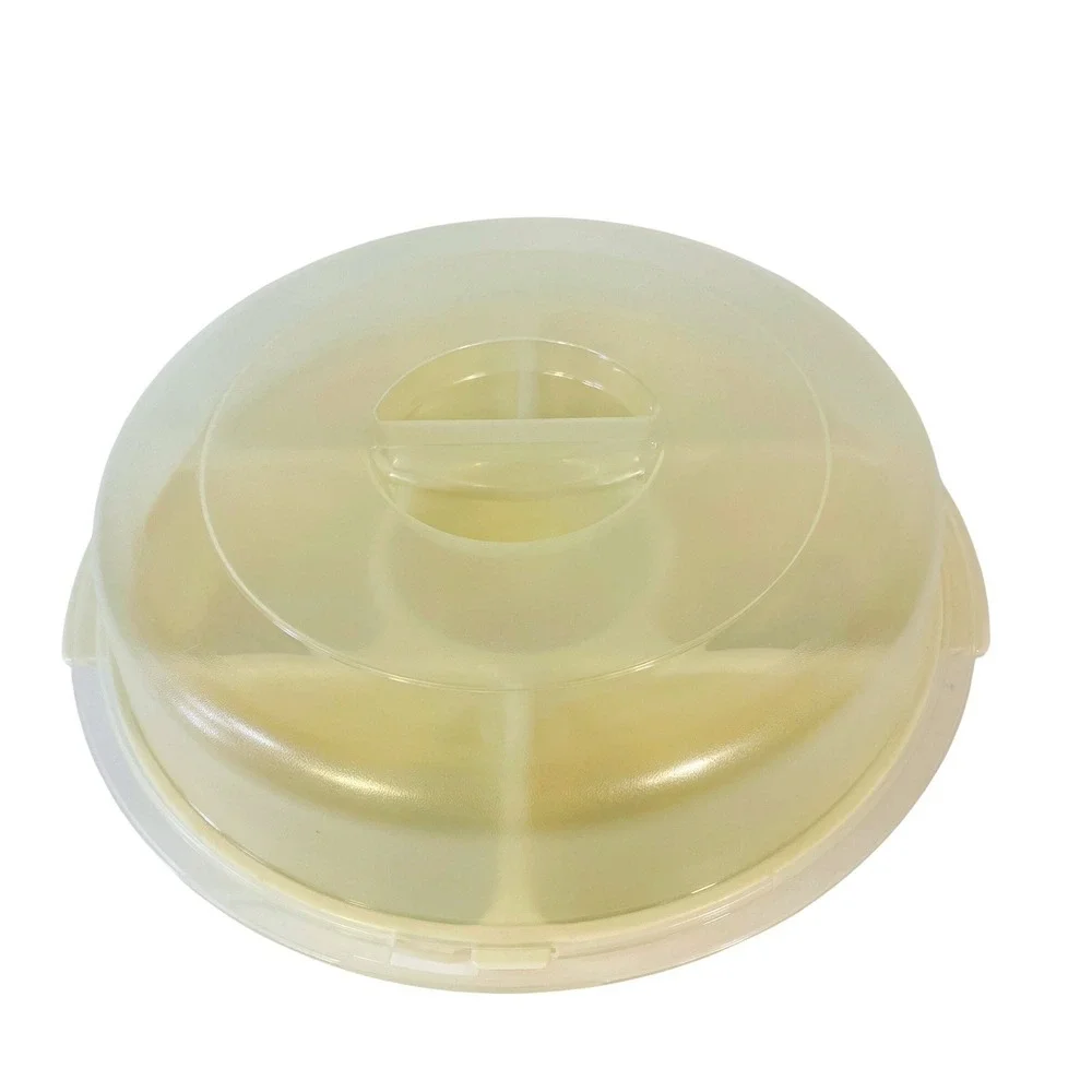 Vintage Rubbermaid Servin Saver Veggie Tray Round Domed Lid Almond‎ Grandmacore